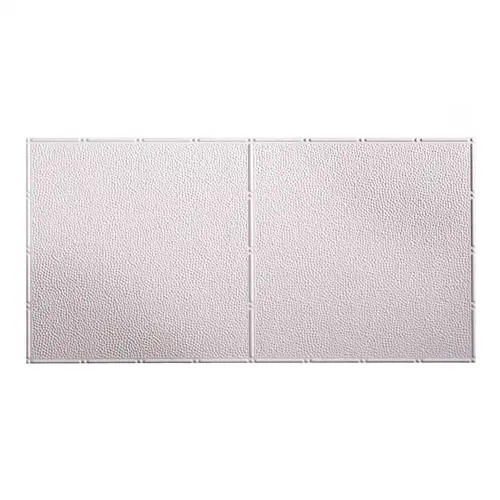 Fasade G56-01 Fasade Hammered 2 ft. x 4 ft. Glue-Up PVC Ceiling Tile in Matte White