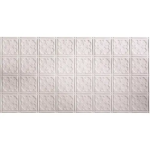 Fasade G58-01 Fasade Traditional Style #10 2 ft. x 4 ft. Glue-Up PVC Ceiling Tile in Matte White