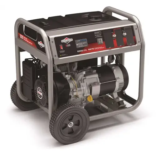 Briggs & Stratton 030744 Briggs & Stratton 5500-Watt Recoil Start Gasoline Powered Portable Generator with OHV Engine Gray