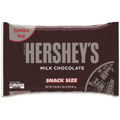 Hershey's GRR24600010 Hershey'S Snack Size Bars, Milk Chocolate, 19.8 Oz Bag