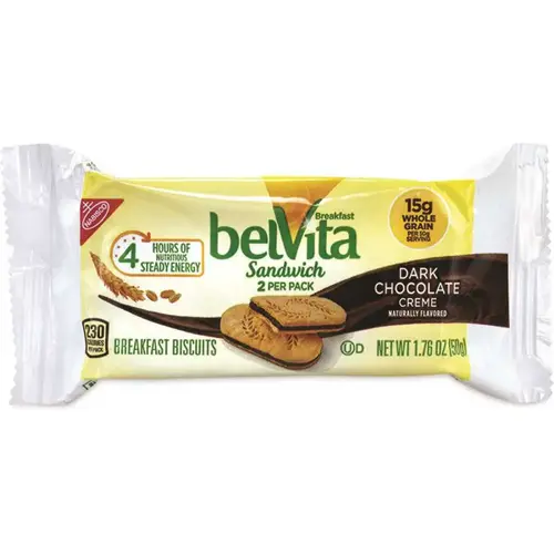 Nabisco GRR22000570 Nabisco Belvita Breakfast Biscuits Dark Chocolate Creme 1.76 Oz Package Of 25
