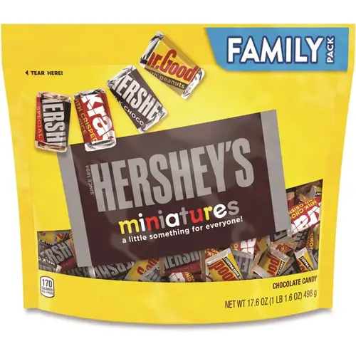 Hershey's GRR24600427 Hershey'S Miniatures Variety Family Pack, Assorted Chocolates, 17.6 Oz Bag