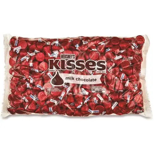 Hershey's GRR24600083 Hershey'S Kisses, Milk Chocolate, Red Wrappers, 66.7 Oz Bag