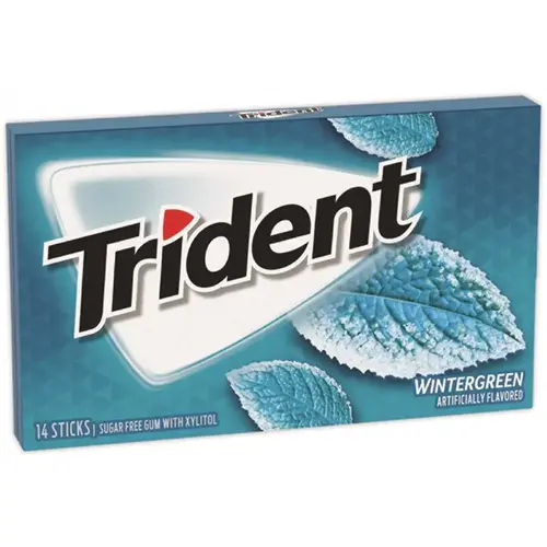Trident GRR30400058 Trident Sugar-Free Gum, Wintergreen, 14 Sticks/pack, 12 Pack/box