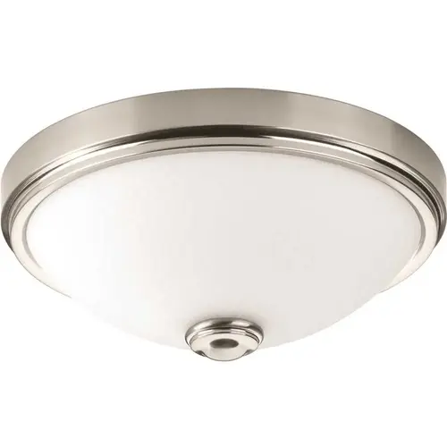 Progress Lighting P350007-009-30 Progress Lighting LED 15" Linen Brushed NICKEL One-Light Flush Mount Fixture