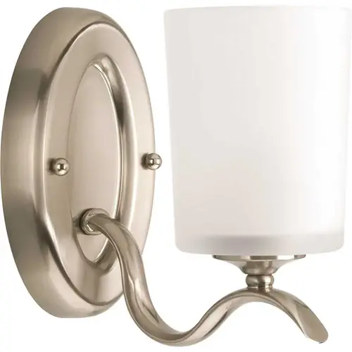 Progress Lighting P2018-09 Progress Lighting Kensington One Light NICKEL Wall Bracket, Swirled Etched Glass