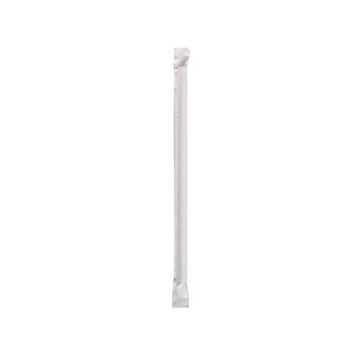 DRINKING STRAW WHITE LARGE WRAPPED