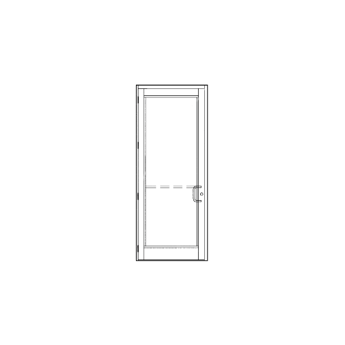 DH-350 Hurricane Impact Medium Stile Single Door 36" x 96" Left Hand Swing Out With Electric Jackson Panic Clear Anodized Class 1