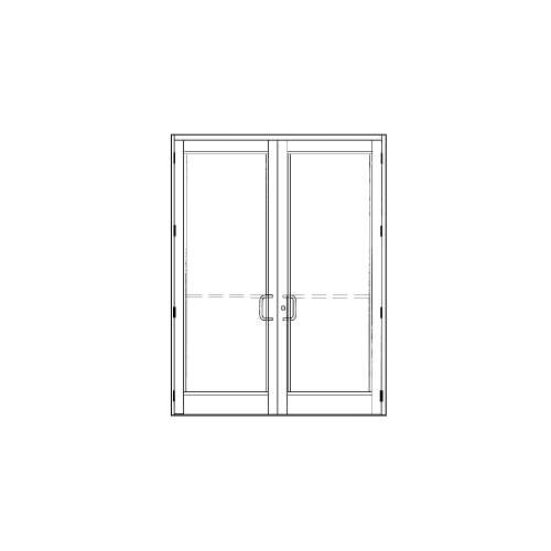 DH-350 Series Hurricane Impact Medium Stile Pair of Doors 72" x 84" Swing Out With Standard Dor-O-Matic Panics Clear Anodized Class 1