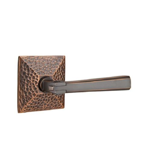 Arts & Crafts Lever Left Hand Passage with Hammered Rose Oil Rubbed Bronze Finish
