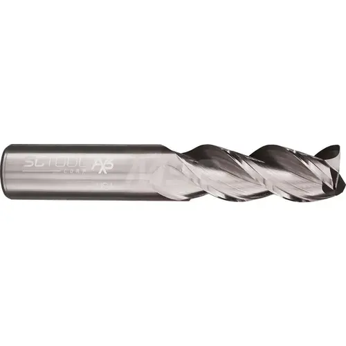 SC Tool 10170 Corner Radius End Mill: 3/8" Dia, 1-1/4" LOC, 0.09" Radius, 3 Flutes, Solid Carbide Uncoated