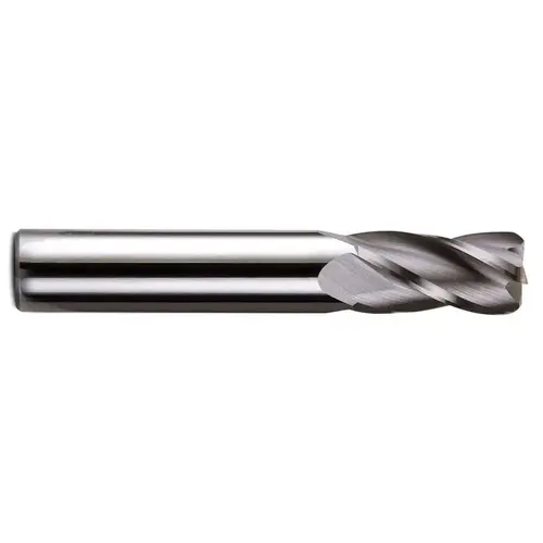 Melin Tool 11073 Corner Radius End Mill: 3/16" Dia, 5/8" LOC, 0.01" Radius, 4 Flutes, Solid Carbide Bright/Uncoated