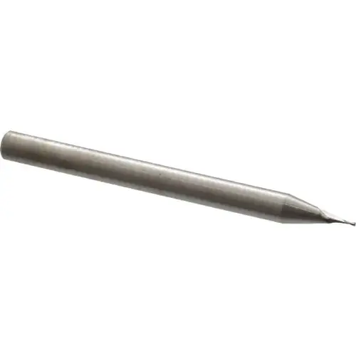 RobbJack SR-2-016 Square End Mill: 1/64 inch Dia, 0.048 inch LOC, 1/8 inch Shank Dia, 1-1/2 inch OAL, 2 Flutes, Solid Carbide