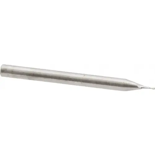 RobbJack SR-2-021 Square End Mill: 0.021 inch Dia, 1/16 inch LOC, 1/8 inch Shank Dia, 1-1/2 inch OAL, 2 Flutes, Solid Carbide