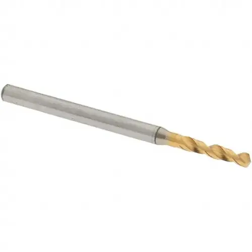 OSG 8595227 Screw Machine Length Drill Bit: 2.27 mm Dia, 130 deg Point, High-Speed Steel TiN