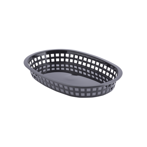 Tablecraft 10.5 Inch X 7 Inch X 1.5 Inch Chicago Oval Platter Black Basket, 36 Each
