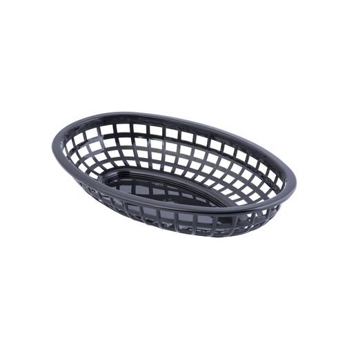 Tablecraft 9.375 Inch X 6 Inch Classic Black Oval Basket, 36 Each