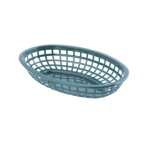 Tablecraft 9.375 Inch X 6 Inch X 1.375 Oval Classic Oval Forest Green Basket, 36 Each