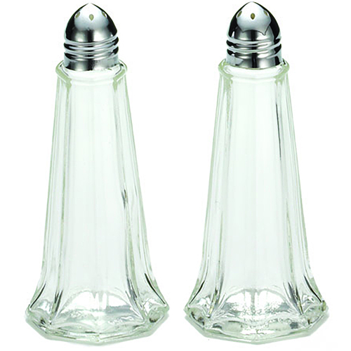 TABLECRAFT 83S&P Tablecraft 1 Ounce Eiffel Salt And Pepper Chrome Top Glass Shaker, 24 Each