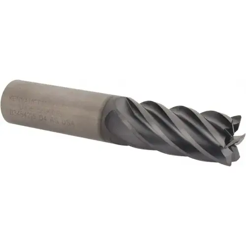 Kennametal 5351901 Corner Radius End Mill: 3/4" Dia, 1-5/8" LOC, 0.09" Radius, 6 Flutes, Solid Carbide AlTiN