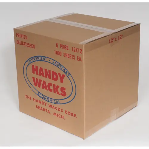 Handy Wacks 12 Inch X 12 Inch X 2.5 Inch Blue Checkerboard Deli Wrap, 1000 Count