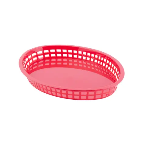 TABLECRAFT 1086R Tablecraft 12.75 Inch X 9.5 Inch X 1.5 Inch Red Oval Jumbo Platter Basket, 36 Each