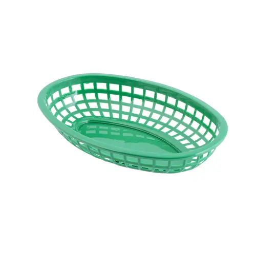 TABLECRAFT 1074G Tablecraft 9.375 Inch X 6 Inch X 1.375 Inch Classic Oval Green Basket, 36 Each