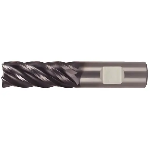 Kennametal 3580804 Corner Radius End Mill: 1/2" Dia, 1-1/4" LOC, 0.12" Radius, 5 Flutes, Solid Carbide AlTiN