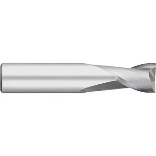 Square End Mill: 0.0313" Dia, 0.0625" LOC, 0.125" Shank Dia, 1.5" OAL, 2 Flutes, Solid Carbide Bright/Uncoated