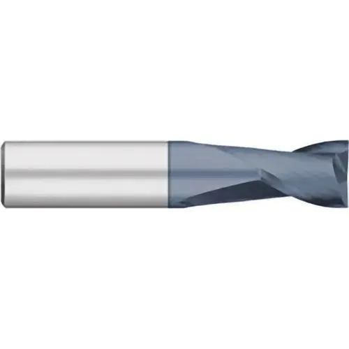Square End Mill: 0.1875" Dia, 0.375" LOC, 0.1875" Shank Dia, 2" OAL, 2 Flutes, Solid Carbide AlTiN