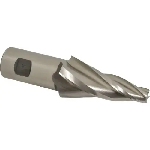 Tapered End Mill: 10 degree per Side, 1/2" Small Dia, 3-1/4" LOC, 4 Flutes, High Speed Steel, Square End Uncoated