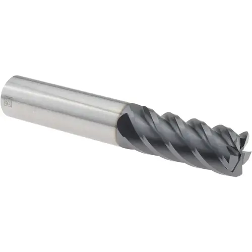 Corner Radius End Mill: 1/2" Dia, 1-1/4" LOC, 0.0300" Radius, 5 Flute, Solid Carbide AlTiN
