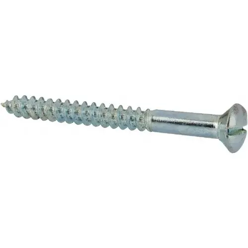 #6, 1-1/2" Length Under Head, Slotted Drive, Oval Head Wood Screw