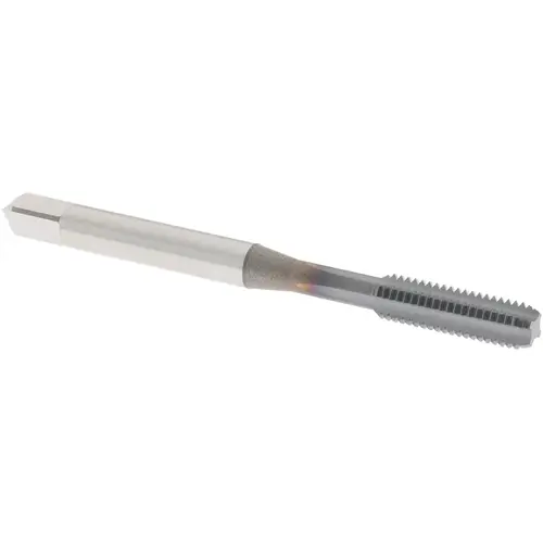 Straight Flute Tap: #10-32 UNF, 4 Flutes, Bottoming, 2B Class of Fit, High Speed Steel, TiCN Coated