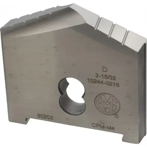 Allied Machine and Engineering 10244-0215 Spade Drill Insert: 2-15/32" Dia, Seat Size D, Powdered Metal, 130 degree Point Uncoated