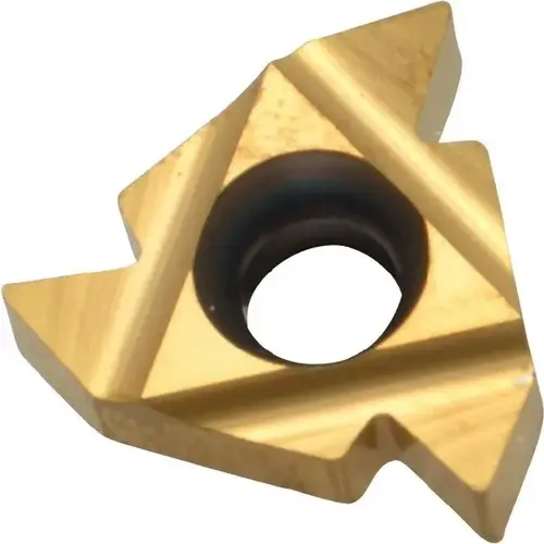 Carmex 1/2EXRHN60P25C Laydown Threading Insert: 22 ER N60 P25C/GOLD, Solid Carbide Coated