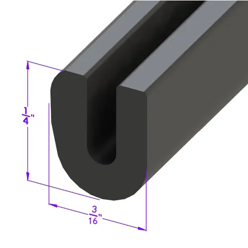Metro Moulded Parts LP 23-E U Channel. For covering sheet metal edges and bright work