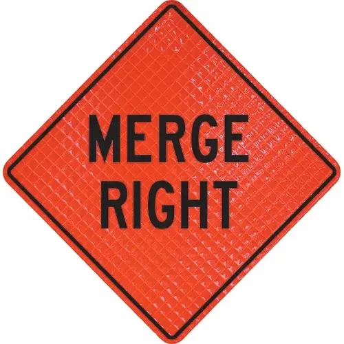Traffic Control Sign: Triangle, "Merge Right"