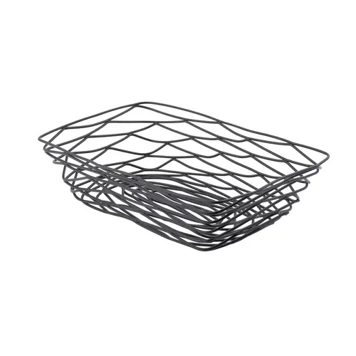 Tablecraft 9 Inch X 6 Inch X 2.5 Inch Rectangle Black Metal Basket, 6 Each