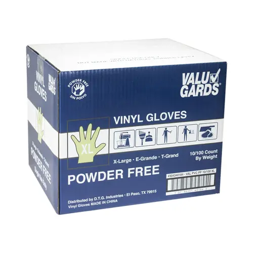 VALUGARDS 304340184 GLOVE VINYL VALUGARD POWDER FREE EXTRA LARGE