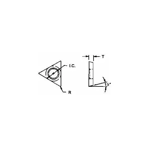 Everede Tool 4116 Boring Insert: TDAB07 CS2, Solid Carbide Bright/Uncoated