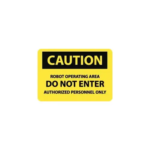 Accuform C398RB Accident Prevention Sign: Rectangle, "Caution, ROBOT OPERATING AREA DO NOT ENTER AUTHORIZED PERSONNEL ONLY"