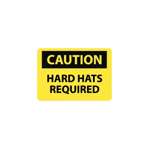 Accuform C391R Sign: Rectangle, "Caution - Hard Hats Required"