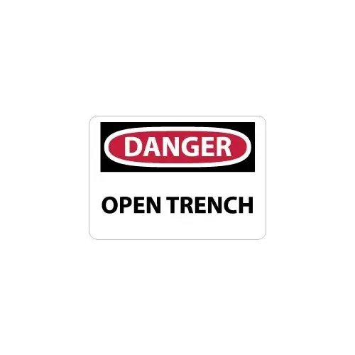 Accuform D460PB Sign: Rectangle, "Danger - Open Trench"