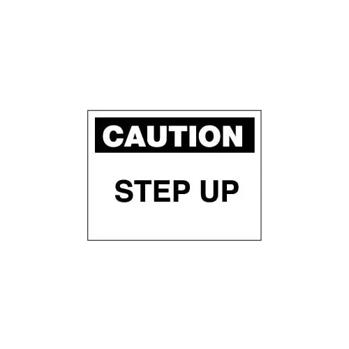 Accuform C401AB Accident Prevention Sign: Rectangle, "Caution, STEP UP"