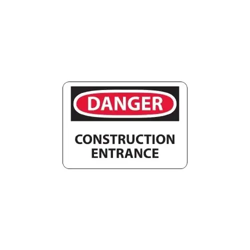 Sign: Rectangle, "Danger - Construction Entrance"