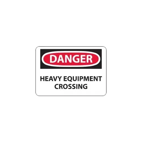 Accuform D471RD Sign: Rectangle, "Danger - Heavy Equipment Crossing"