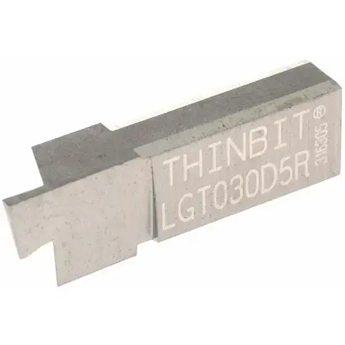 Thin Bit LGT030D5R Grooving Insert: LGT030 Dura-Max 5000, Solid Carbide Bright/Uncoated
