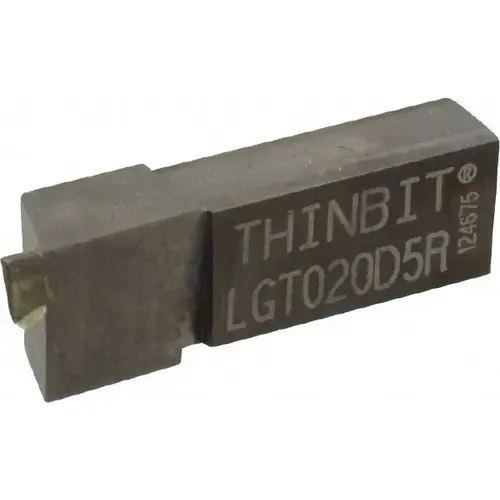 Thin Bit LGT020D5R Grooving Insert: LGT020 Dura-Max 5000, Solid Carbide Bright/Uncoated