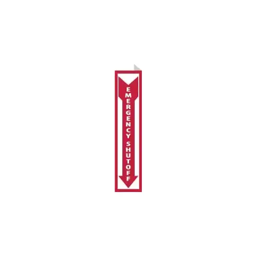 Accident Prevention Sign: Rectangle, "Emergency Shut-Off"